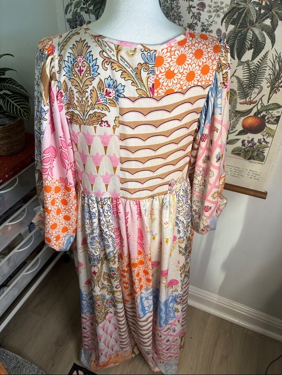 Bohemian Patchwork Maxi Dress Medium - Picture 5 of 6
